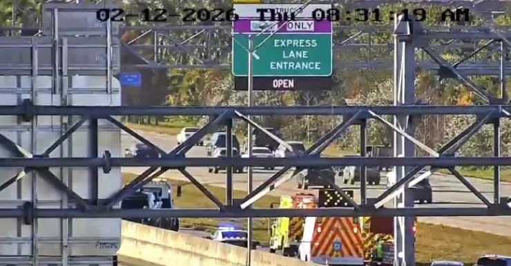 1 airlifted, 2 others hurt after crash on I-75 in NW Miami-Dade; SB express lanes closed near Miami Gardens Drive