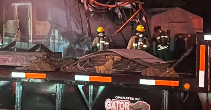 1 hospitalized after RV engulfs in flames