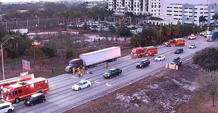 Crash on I-95 North in West Palm Beach blocks off-ramp traffic