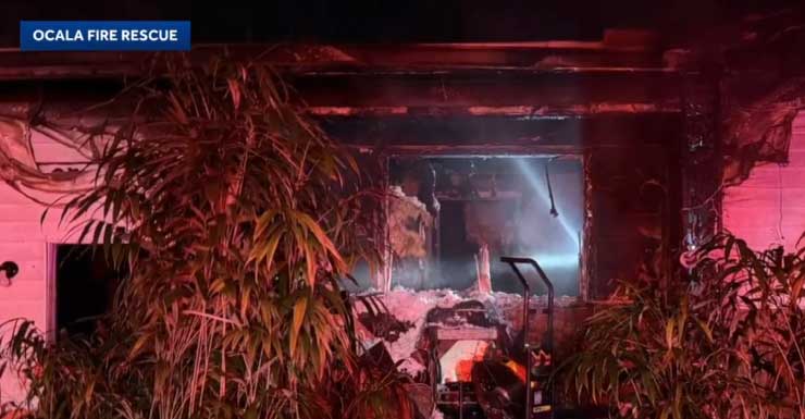Dog dies, 2 residents hospitalized after overnight house fire in Ocala