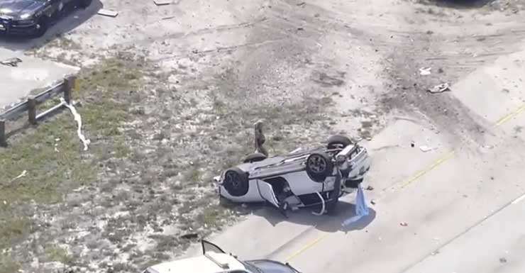FHP: Driver with aggravated assault warrant arrested after I-595 pursuit, rollover crash in Davie