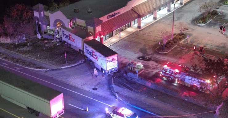 FedEx semi crashes into Taino’s Bakery in Edgewood