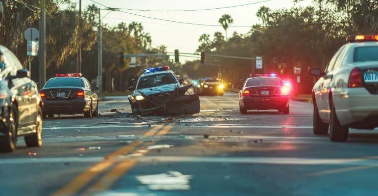 Florida Highway Patrol vehicle rear-ended in Martin County crash