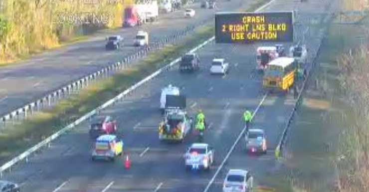 Lanes clear after school bus rear-ends driver on I-4 in Osceola County, Florida Highway Patrol says.