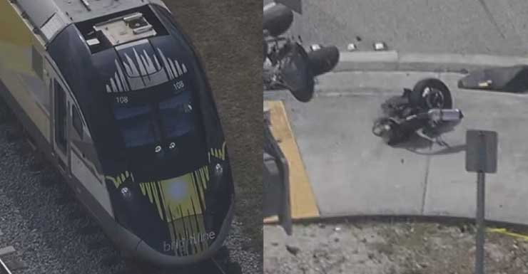 Man dies after collision with Brightline train while driving scooter in Broward