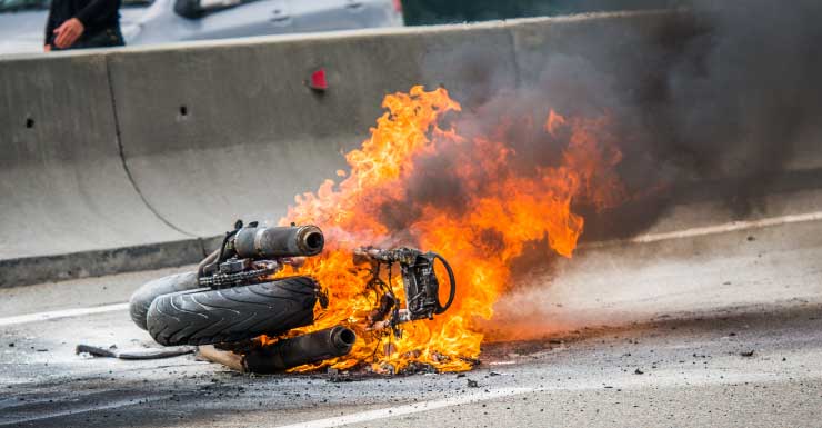 Motorcycle catches fire after 130 mph pursuit on I-4, deputies say
