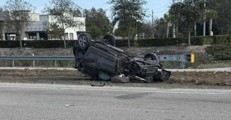 SUV rolls over after crash with school bus in Collier County