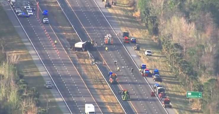 Semi-truck driver killed after trailer goes up in flames in I-95 crash