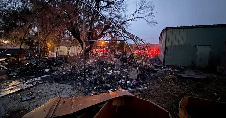 Electrical fire destroys tent at liquidator store near Dunnellon: CCFR