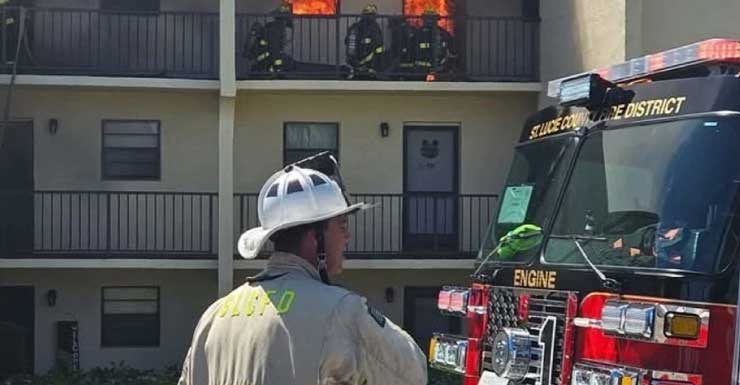 Firefighters save cat from third-floor blaze in Fort Pierce