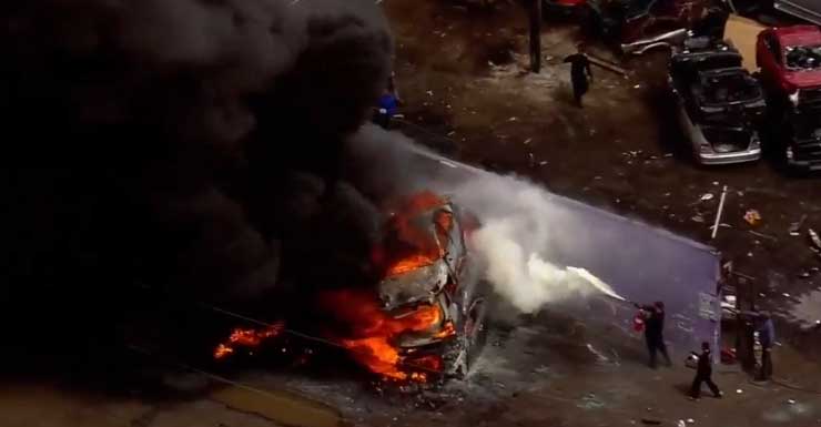 MDFR: Multi-vehicle fire at Opa-locka junkyard under control; no injuries reported