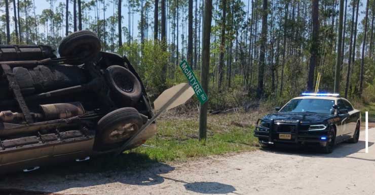 Rollover crash in Franklin County leaves one seriously injured, FHP says