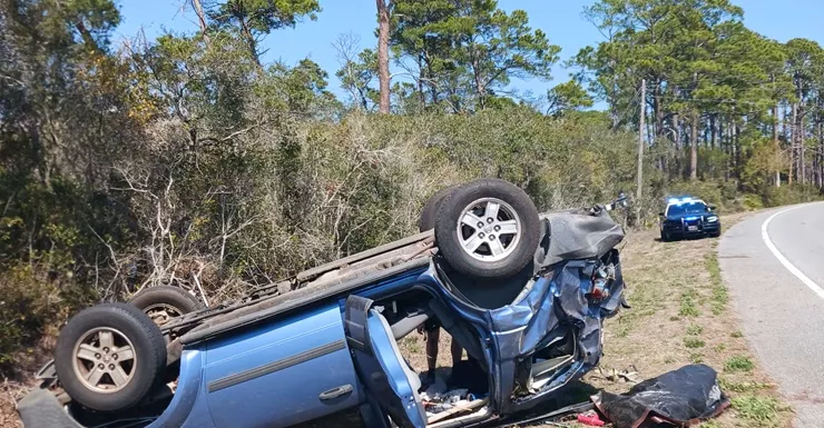Carrabelle teen unharmed after vehicle overturns on U.S. Highway 98 in Franklin County