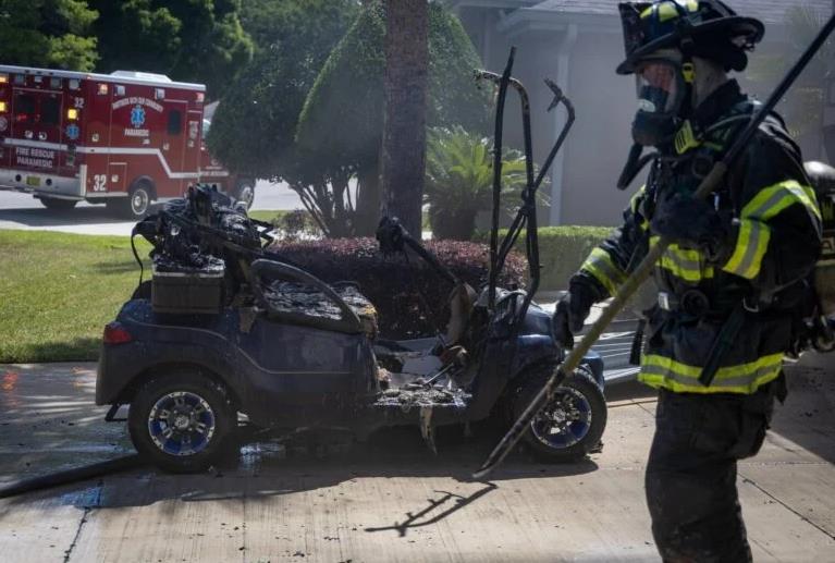 Firefighters extinguish Ocala garage fire caused by golf cart