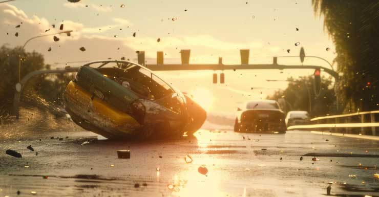 Police pursuit ends with rollover crash on front yard of Fort Lauderdale home, 24-year-old man in custody