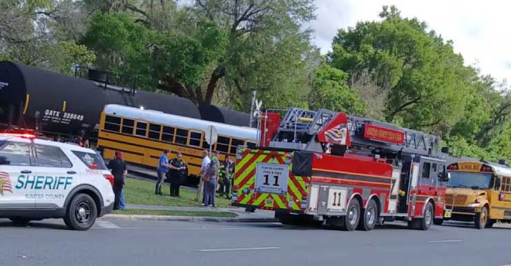 Sumter County school bus ‘clipped’ by train, superintendent says