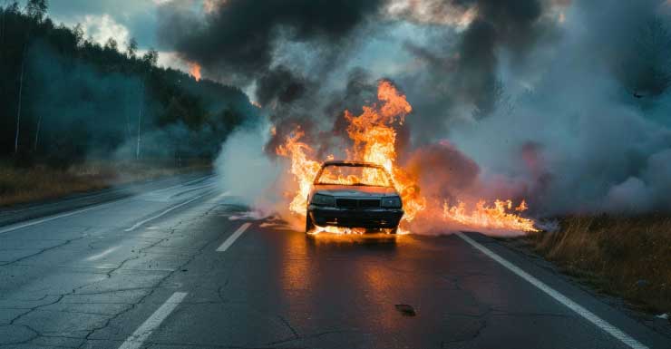 2 escape car fire uninjured along I-75 near Lee and Charlotte County line
