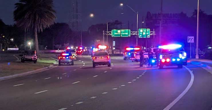Large Orlando police presence shuts down John Young Parkway