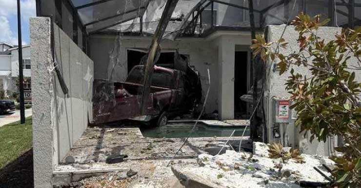 Orlando police investigating after a truck plows into home; 1 injured