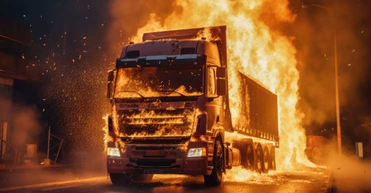 Semi truck fire closes part of I‑10 in Jackson County