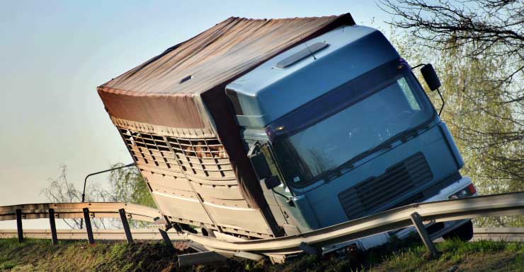 Truck carrying shell material crashes at Bee Ridge Road and Aberdeen Drive