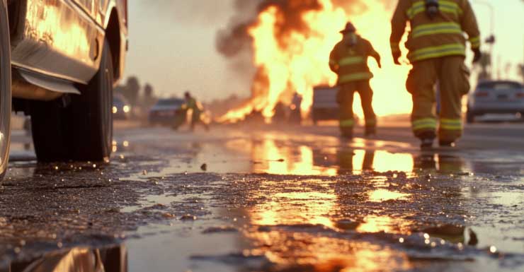 Vehicle fire blocks westbound lanes on I-4 in Seminole County