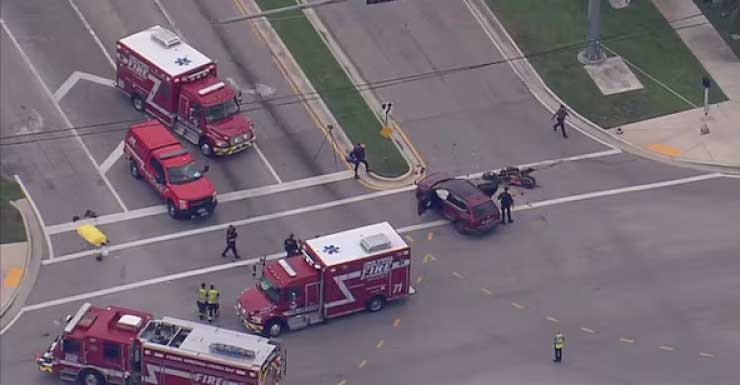 1 killed in crash involving SUV, motorcycle in Coral Springs, police say