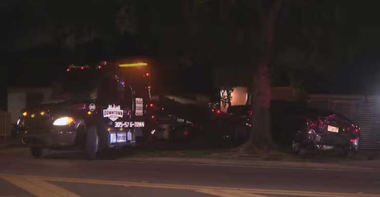 Driver hospitalized after crash sends car into home near Design District
