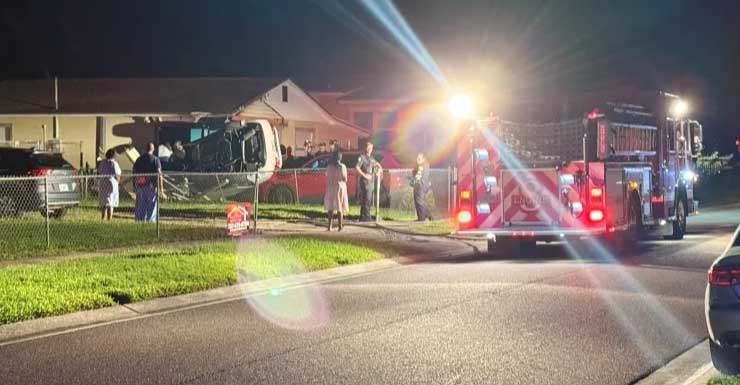 Driver unaccounted for after stolen car crashes into St. Pete home, catching it on fire: SPFR