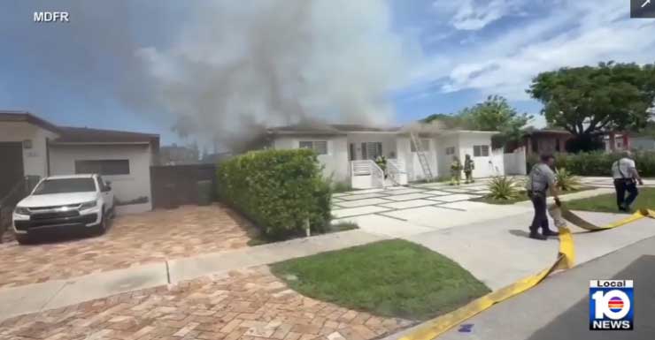 Firefighters battle blaze at home in Westchester