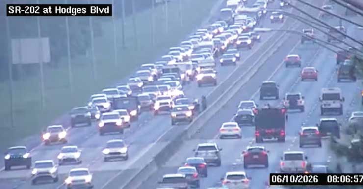 Lanes reopen after crash on JTB eastbound at Hodges Blvd