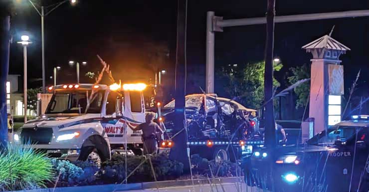 Marked FHP patrol vehicle badly damaged in overnight crash near Duval-Clay line