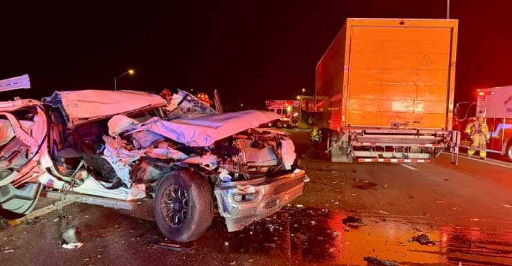 Person airlifted after SUV and semi crash on I-95 North in Martin County