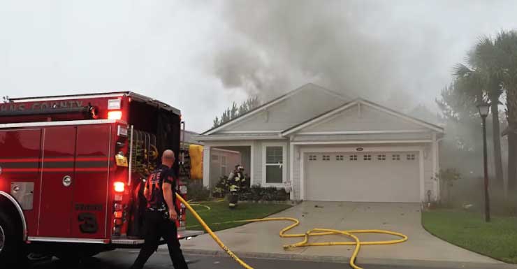 St. Johns County firefighters battle house fires amid afternoon storms