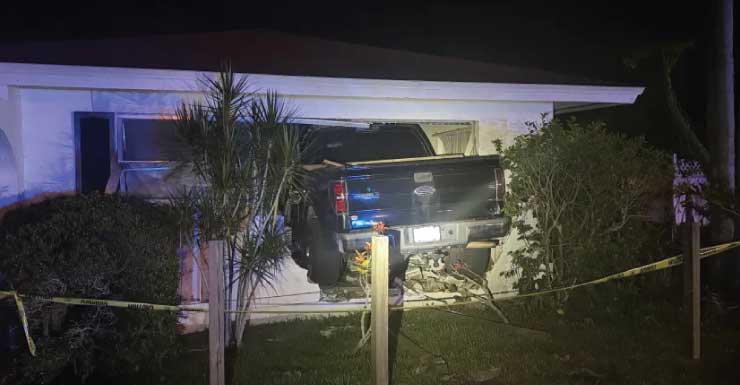 Truck crashes into Sarasota home early Tuesday