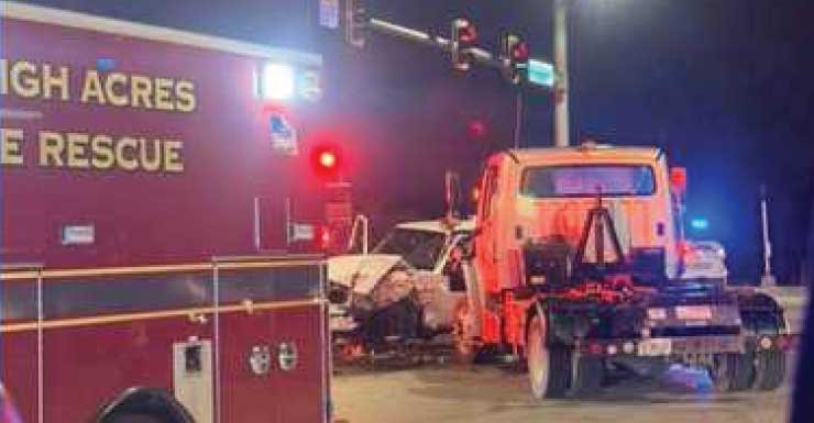 Two-vehicle crash on Gunnery Rd in Lehigh Acres sends 1 to hospital