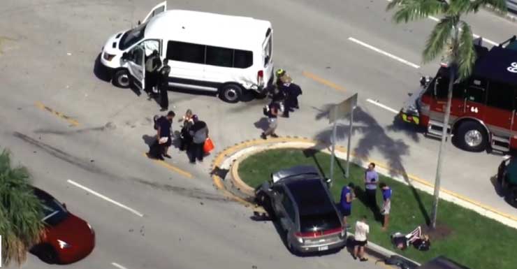 12 hurt after car crashes with van in Deerfield Beach