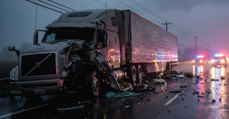 18-wheeler catches fire on I-10 bridge in Escambia County, damaging concrete barrier