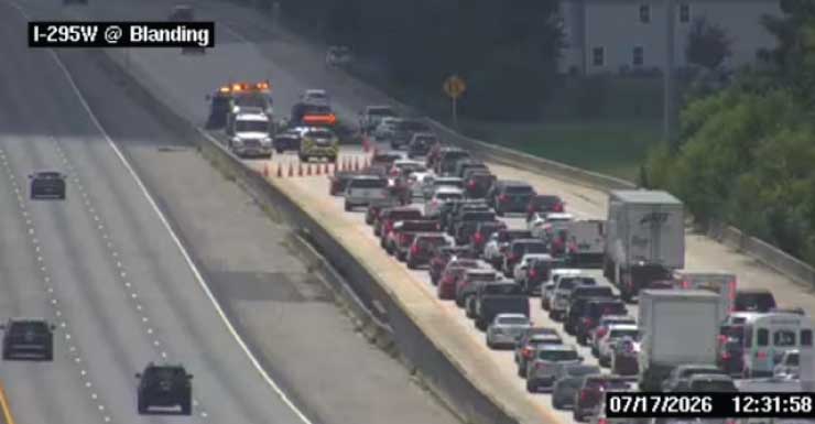 All lanes reopen on I-295 south, ramp from Blanding Blvd.