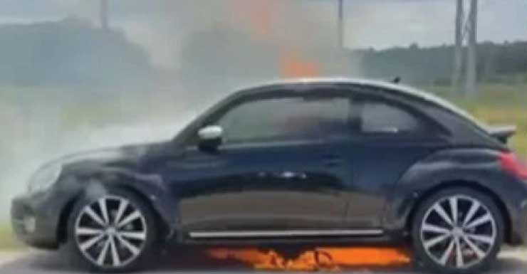 Car fire closes two right lanes on I-95 south in Port St. Lucie