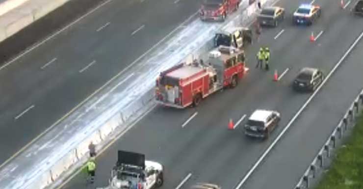 Crash blocks lanes on I-275 South near Howard Frankland Bridge