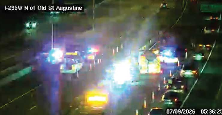 Crash on I-295 SB near San Jose Boulevard clears after causing major back-ups