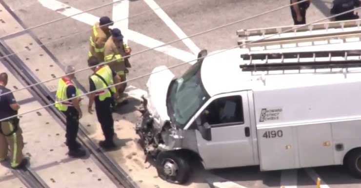 Driver hospitalized after van collides with Brightline train in Hallandale Beach