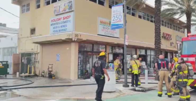 Fire erupts inside 2-story commercial building on Fort Lauderdale Beach