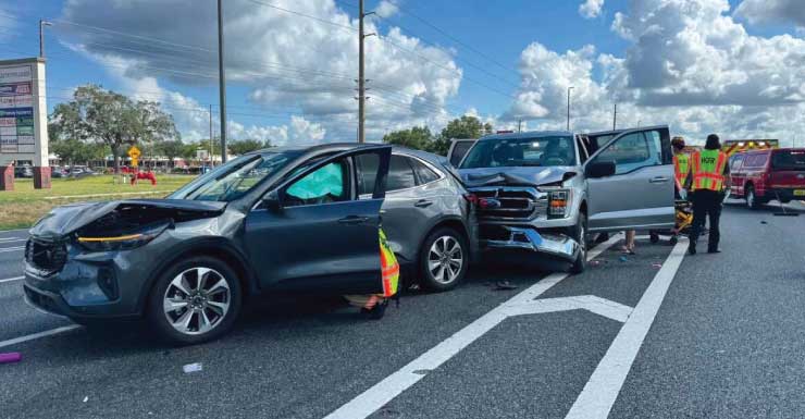 Five-vehicle Hernando County crash injures child, two adults