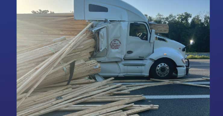 Lumber spill shuts down southbound Interstate 75 in Hillsborough