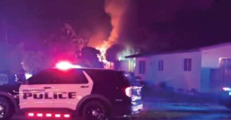 Caption: Hollywood fire damage lawyer. Description: A man was taken into custody after allegedly setting a fire inside a Hollywood home, causing significant property damage.