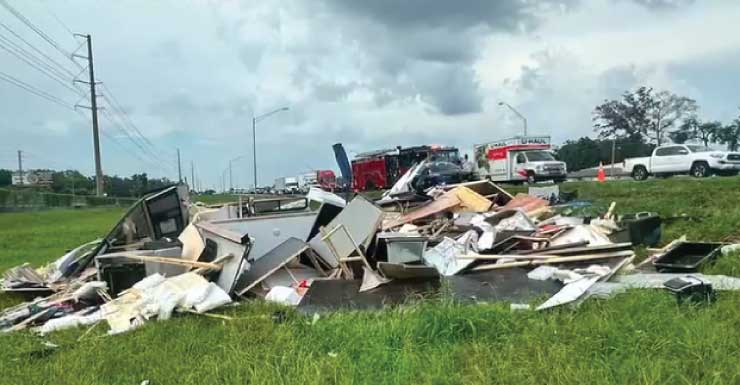Ocala crash destroys camper on I-75, no injuries reported
