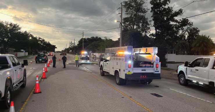 Sinkhole causes road closure on Bahia Vista St. in Sarasota