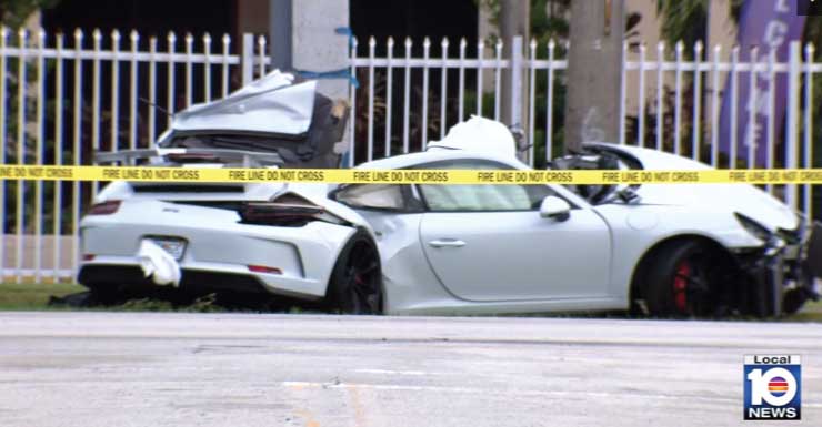 1 dead, 1 critically injured after Porsche crashes into pole in southwest Miami-Dade